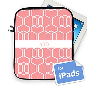 Iniciales personalizadas Espaldera rosa Manga de Ipad