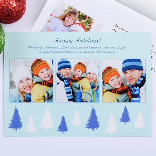 Tarjeta personalizada con collage de 3 fotografías diseño 