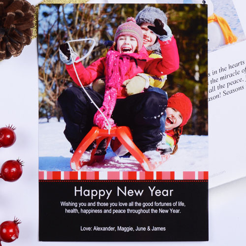 Tarjeta personalizada con fotografía vertical diseño 