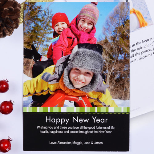 Tarjeta personalizada con fotografía vertical diseño 