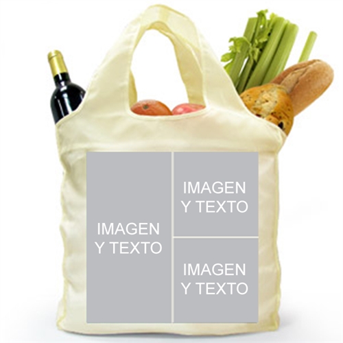 Bolsa de compras plegada de 2 lados 3, contemporánea.