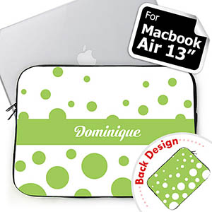 Maga personalizada de dos 2 caras con Iniciales de Círculos retro de color lima  Macbook Air 13 Manga