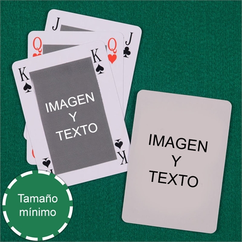 Naipes  de tamaño mini clásico estilo Bridge personlice los 2 lados 