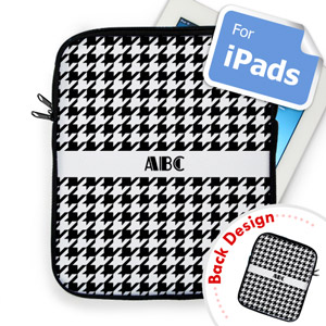 Manga de Ipad de dientes de sabuesos negros personalizados por delante y por detrás