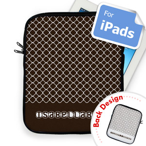 Manga de Ipad Chocolate Quatrefoil personalizada por delante y por detrás