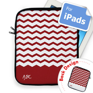 Manga de iPad personalizada con Chevron rojo delante y detrás