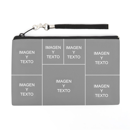 Bolsa de mano personalizada con collage de 7 fotografías (imagen distinta de cada lado), 12.7x20.3 cm