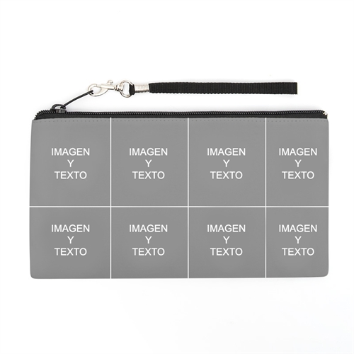 Bolsa de mano personalizada con collage de 8 fotografías (imagen distinta de cada lado), 13.7x25.4 cm