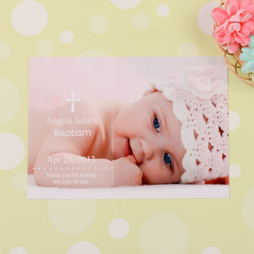 Tarjeta personalizada de bautizo diseño 