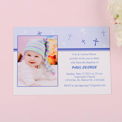 Tarjeta personalizada de Bautizo diseño 