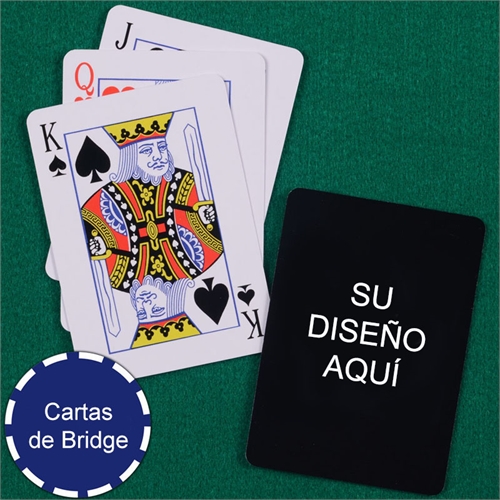 Imprima su diseño Naipes tamaño Bridge con índice estandar 