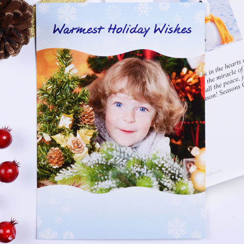 Tarjeta personalizada de Navidad color azul