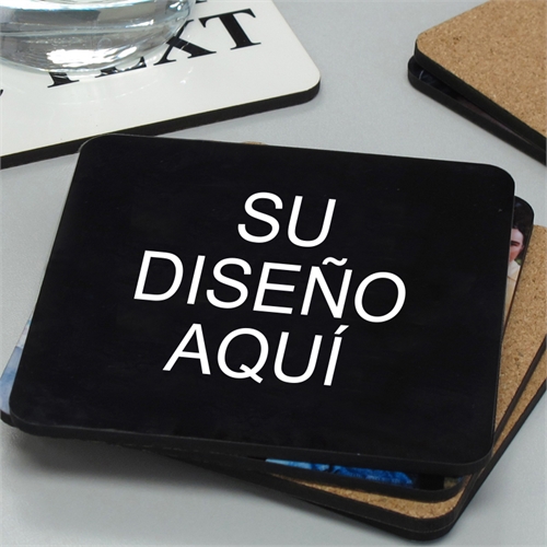 Portavasos de corcho personalizado con color completo