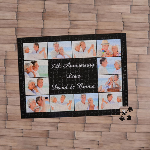Rompecabezas negro con colage de 12 con 1000 piezas 50.17 cm x 71.12 cm Rompecabezas personalizado 