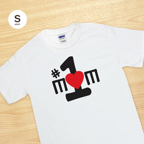 Impresión personalizada #1 Mamá Camiseta blanca pequeña para adultos